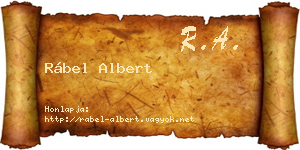 Rábel Albert névjegykártya