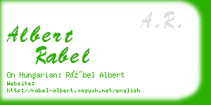 albert rabel business card